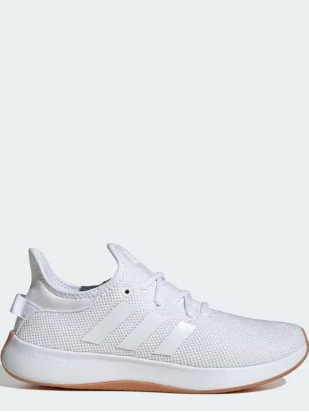 adidas White Knit Trainer with Gum Outsole